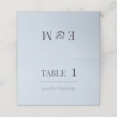 Minimalist Wedding Place Cards | Dusky Blue (Buitenkant ongevouwen)