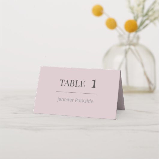 Minimalist Wedding Place Cards | Dusky Rose (Voorkant)