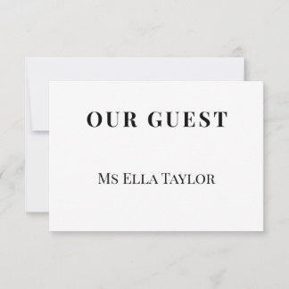 Minimalist Wedding Place Name Card | Table Seating