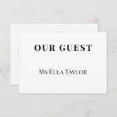 Minimalist Wedding Place Name Card | Table Seating (Voorkant / Achterkant)