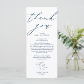 Minimalist Wedding Place Setting Thank You Card Programma (Staand voorkant)