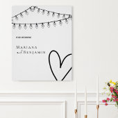 Minimalist Wedding Poster with String Lights