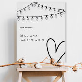Minimalist Wedding Poster with String Lights Perfect Poster