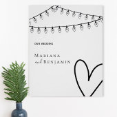 Minimalist Wedding Poster with String Lights Perfect Poster