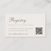 Minimalist Wedding Registry Card with QR Code Informatiekaartje (Voorkant)