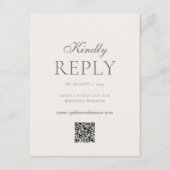 Minimalist Wedding RSVP Card with QR Code Kaart (Voorkant)