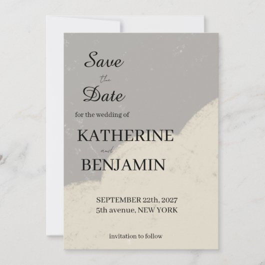 Minimalist Wedding Save The Date (Devant)