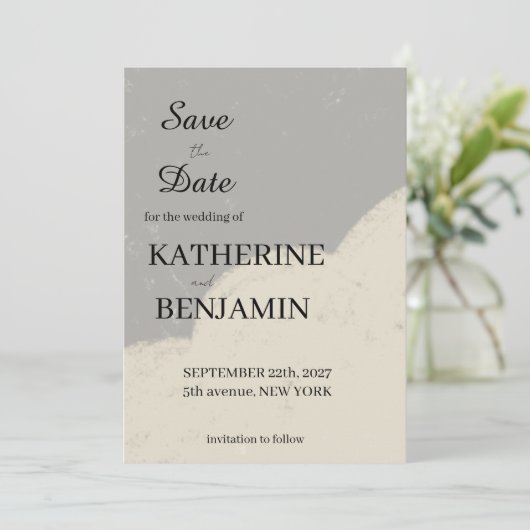 Minimalist Wedding Save The Date (Debout devant)