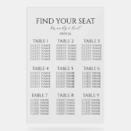Minimalist Wedding Seating Chart | Custom Modern  Acryl Bord