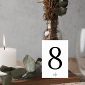 Minimalist Wedding Table Number Card Kaart