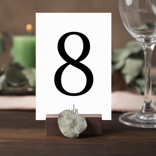 Minimalist Wedding Table Number Card Kaart
