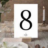 Minimalist Wedding Table Number Card Kaart