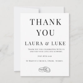 Minimalist Wedding Thank You Card | Editable Bedankkaart