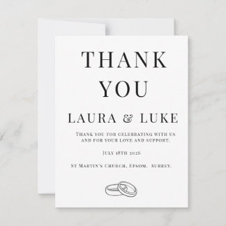 Minimalist Wedding Thank You Card | Editable Bedankkaart