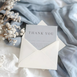 Minimalist Wedding Thank You Dusky Blue Bedankkaart