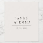 Minimalist Wedding | Warm White Wijn Etiket (Enkel label)
