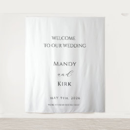 Minimalist Wedding Welcome Sign Backdrop Banner Wandkleed