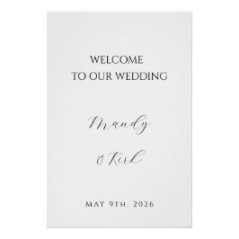 Minimalist Wedding Welcome Sign | Custom Modern  Perfect Poster