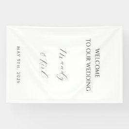 Minimalist Wedding Welcome Sign | Custom Modern  Spandoek