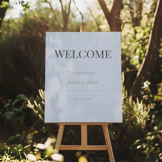 Minimalist Wedding Welcome Sign | Dusky Blue Poster
