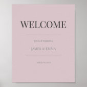 Minimalist Wedding Welcome Sign Dusky Rose  Poster (Voorkant)