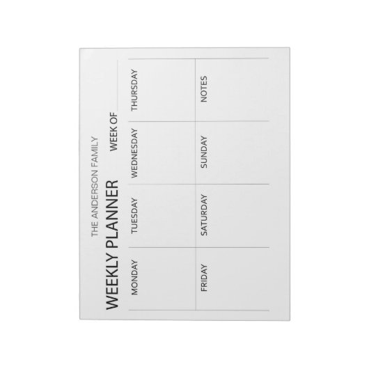 Minimalist weekly planner notepad notitieblok (Gedraaid)