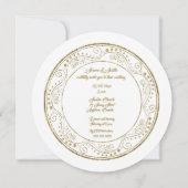 Minimalist White and Gold Wedding Invitation (Dos)