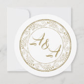 Minimalist White and Gold Wedding Invitation (Devant)