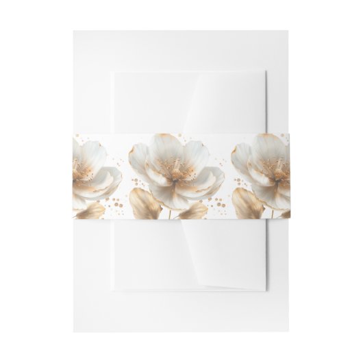 Minimalist White and Gold Wedding Uitnodigingen Wikkel (Voorkant Voorbeeld)