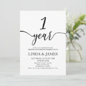 Minimalist White Black 1st Wedding Anniversary Kaart (Staand voorkant)