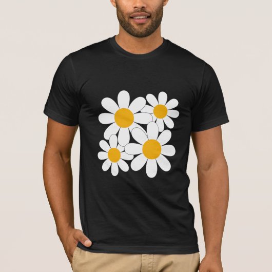 Minimalist White Daisy Flowers T-shirt (Voorkant)