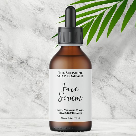 Minimalist White Dropper Bottle Label