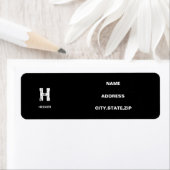 MINIMALIST WHITE ONE LETTER MONOGRAM NAME BLACK ETIKET (Insitu)
