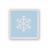 Minimalist White Snowflake on Pastel Blue Winter  Sticker (Voorkant)