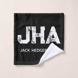 MINIMALIST WHITE THREE LETTER MONOGRAM NAME BLACK 