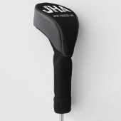 MINIMALIST WHITE THREE LETTER MONOGRAM NAME BLACK  GOLFHEADCOVER (Schuin)