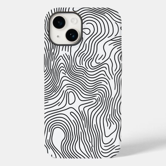 Minimalist White Topographic Line Art 🌍 Case-Mate iPhone Case (Achterkant)