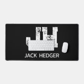 MINIMALIST WHITE TWO LETTER MONOGRAM NAME BLACK  (Clavier et souris)