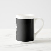 MINIMALIST WHITE TWO LETTER MONOGRAM NAME BLACK PORSELEIN KOP (Rechts)