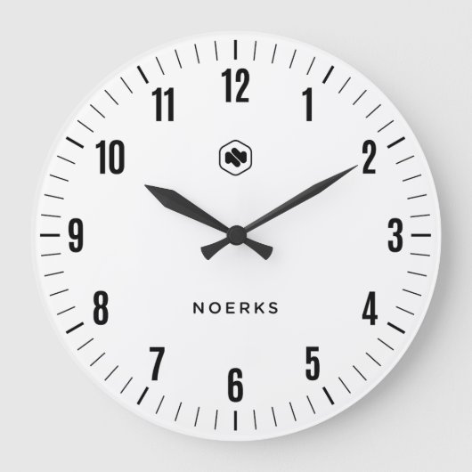 Minimalist White Wall Clock Grote Klok (Voorkant)