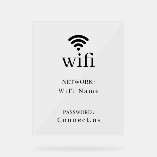 Minimalist Wi-Fi Network Password Display Sign (Recto)