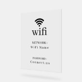 Minimalist Wi-Fi Network Password Display Sign (Angle)