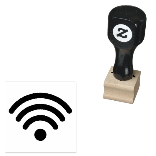 Minimalist WiFi Symbol Rubber Stamp for Office Use Rubberstempel (Gestempeld)