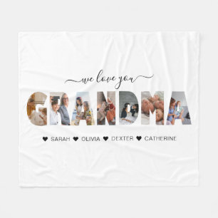 Minimalist Wij houden van kleinmafotocollage Fleece Deken