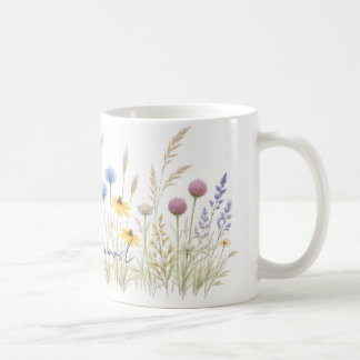 Minimalist Wildflower Meadow Mug – Delicate Waterc