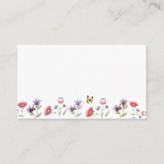 Minimalist Wildflower Recipe Request Card Informatiekaartje (Achterkant)