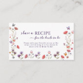 Minimalist Wildflower Recipe Request Card Informatiekaartje (Voorkant)