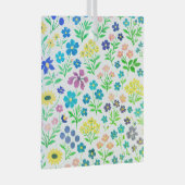 Minimalist Wildflower Seamless Pattern on White  Glas Ornament (Voorkant Rechts)