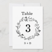 minimalist Wildflower Wreath Folk Rustic Wedding Kaart (Voorkant)