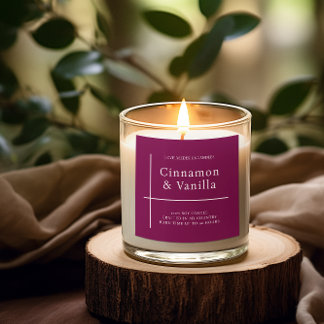 Minimalist Wine Red Candle Product Label